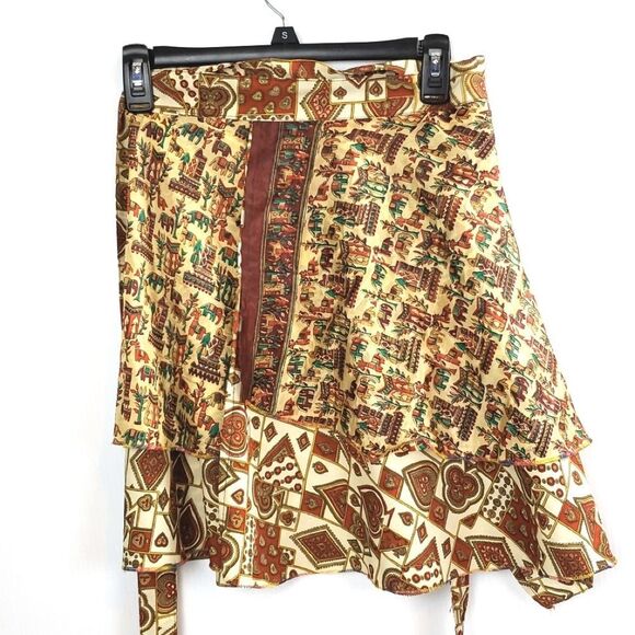 Bohemian Hippie Festival Reversible Silk Wrap Skir - Picture 1 of 5